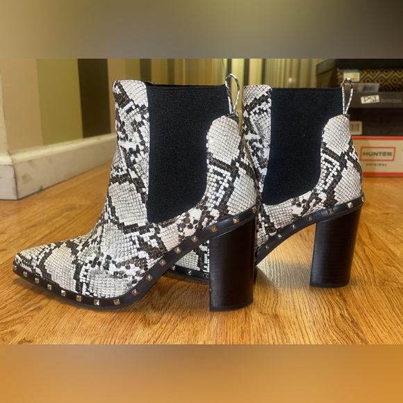 Studded Snake Print ankle boots. - Picture 7 of 8